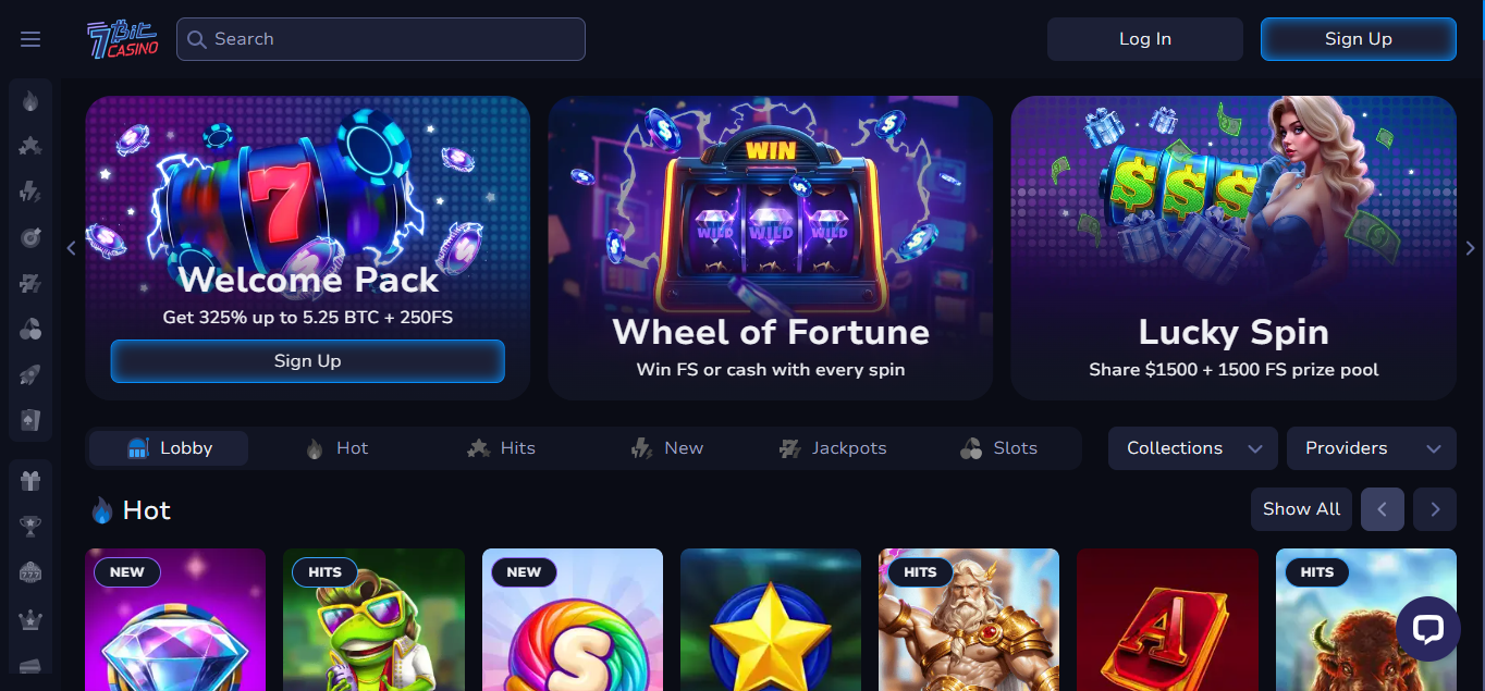 Official lobby screenshot of 7Bit Casino