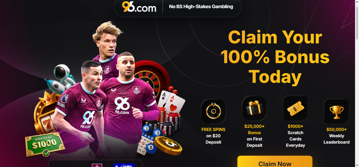 Official lobby screenshot of 96.com
