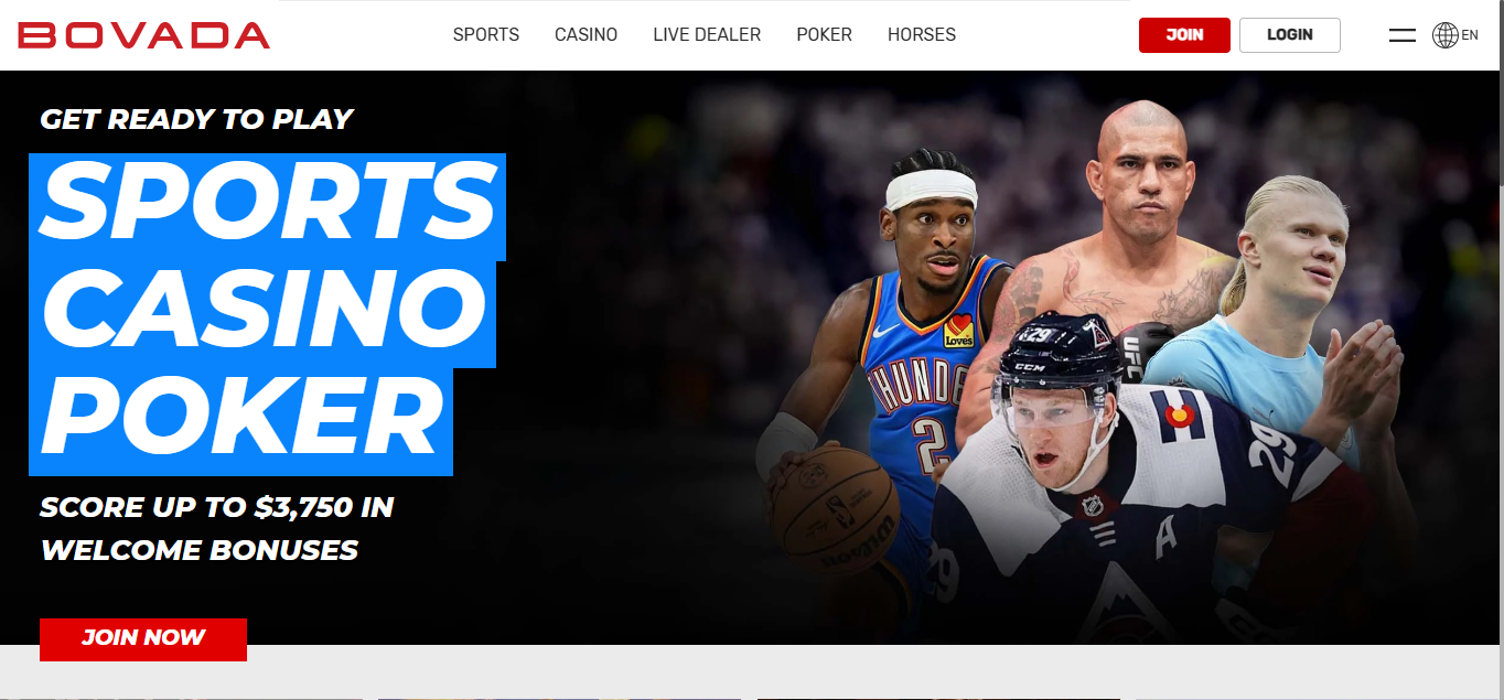 Official lobby screenshot of Bovada