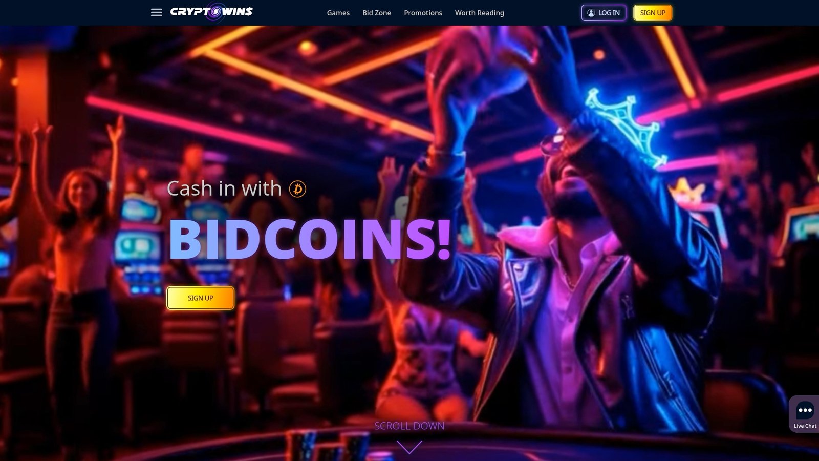 Official lobby screenshot of CryptoWins Casino
