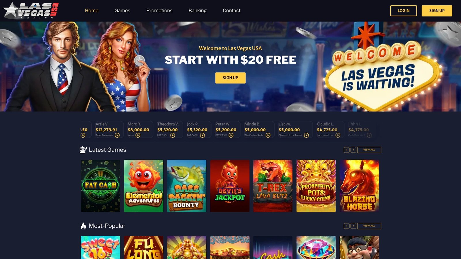 Official lobby screenshot of Las Vegas USA Casino