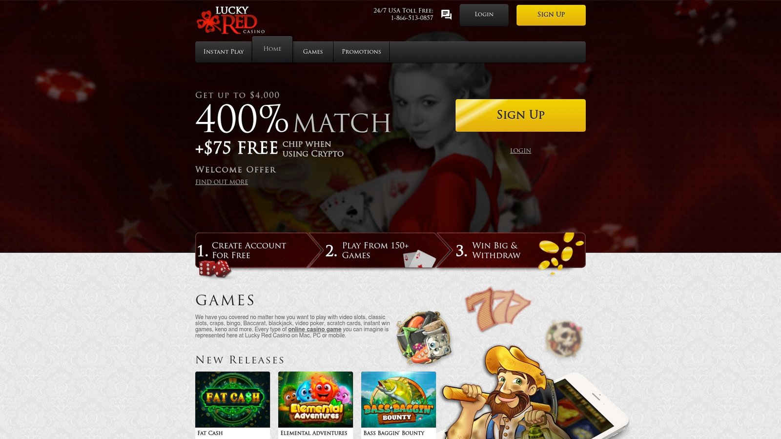Official lobby screenshot of Lucky Red Casino