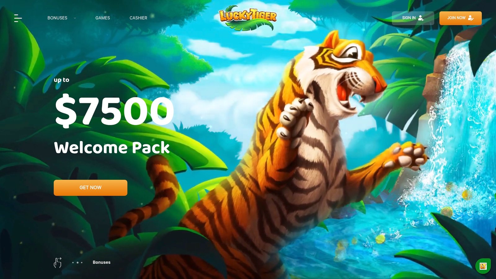 Official lobby screenshot of Lucky Tiger Casino