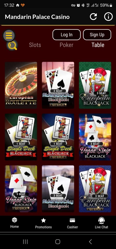 Mandarin Palace Casino Download App