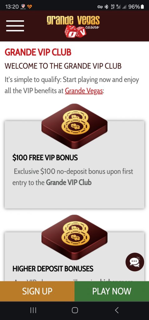 Grande Vegas Casino Android App
