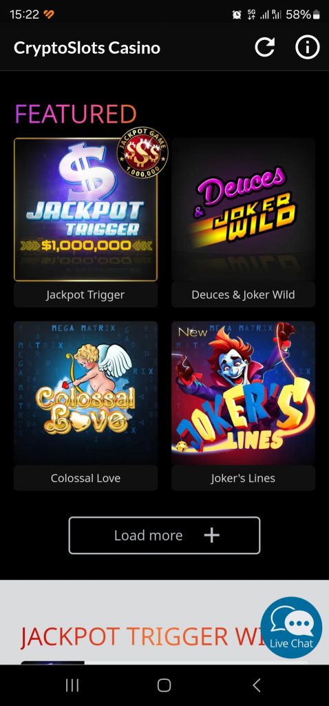 CryptoSlots Casino Android App