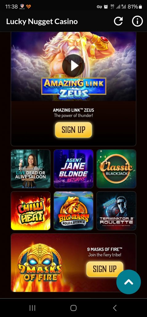 Lucky Nugget Casino Android App