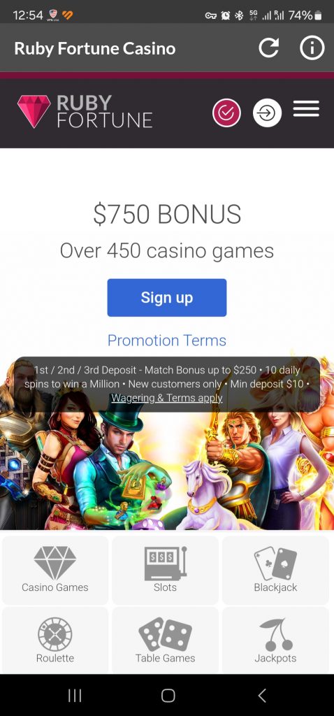 Ruby Fortune Casino App