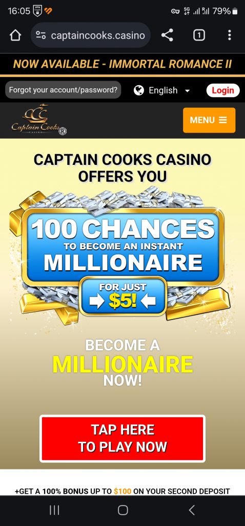 Captain Cooks Casino Android App