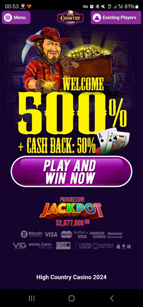 High Country Casino app