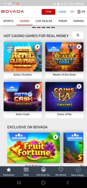 Bovada LV casino App