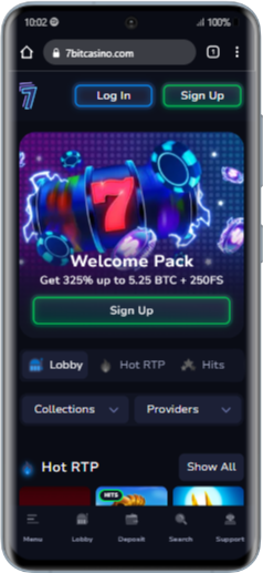 7Bit Casino App Home Screen