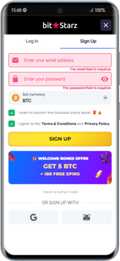 BitStarz Signup